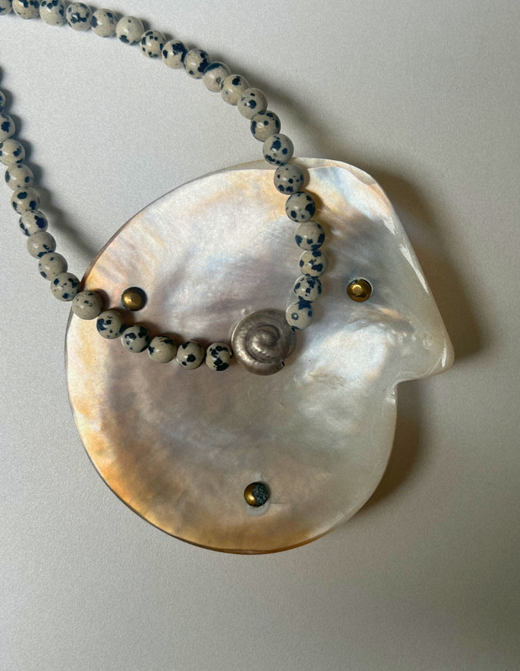 Renewal 8 - Dalmatian Jasper Spiral Necklace
