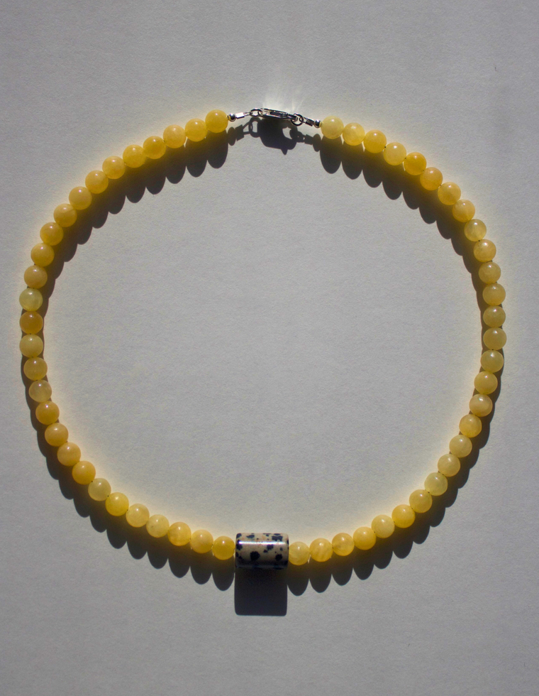 Ambrosia - Yellow Jade & Dalmatian Jasper Necklace