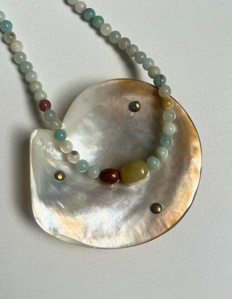 Fresco 8 - Flower Amazonite & Beryl Necklace