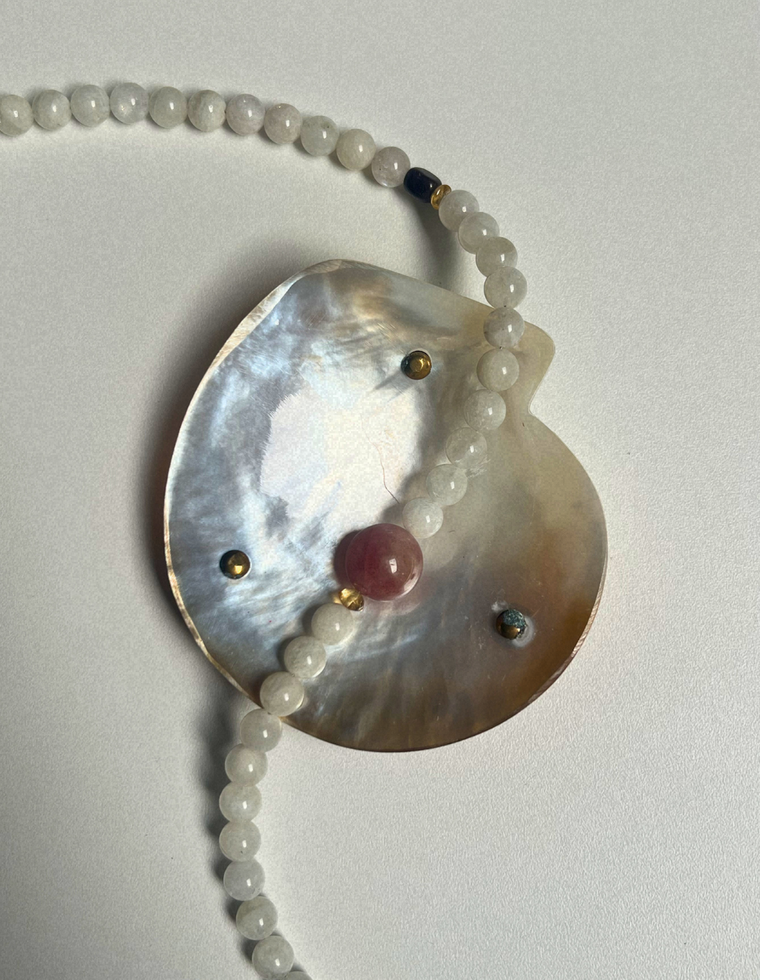 Counter 13 - Moonstone & Strawberry Quartz Necklace