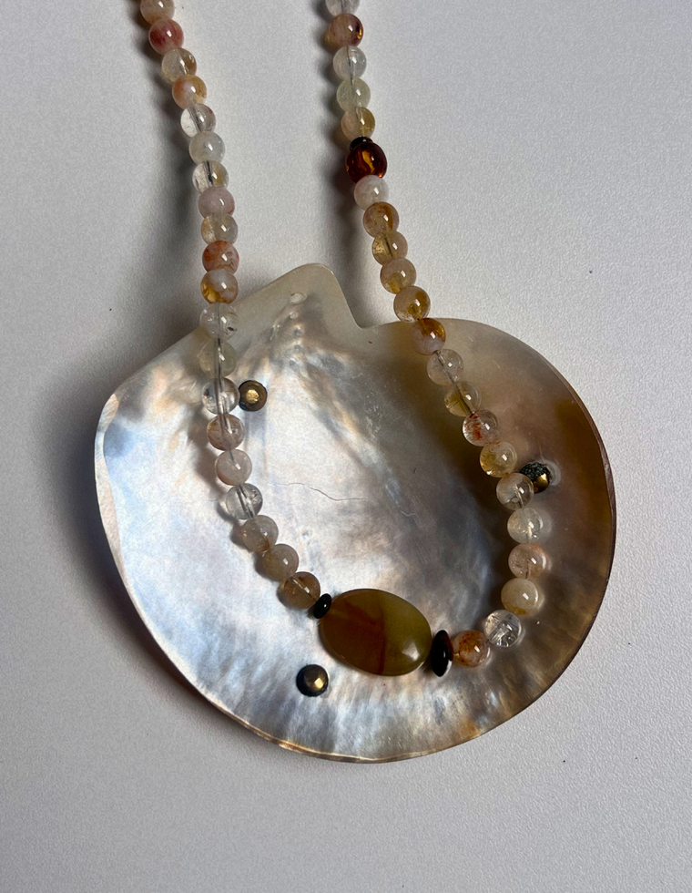 Sundial 8 - Quartz & Jade Necklace