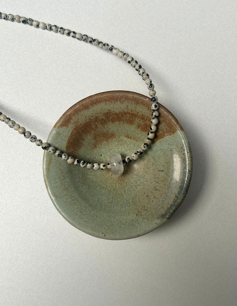 Rhythm 4 - Dalmatian Jasper & Quartz Movement Necklace