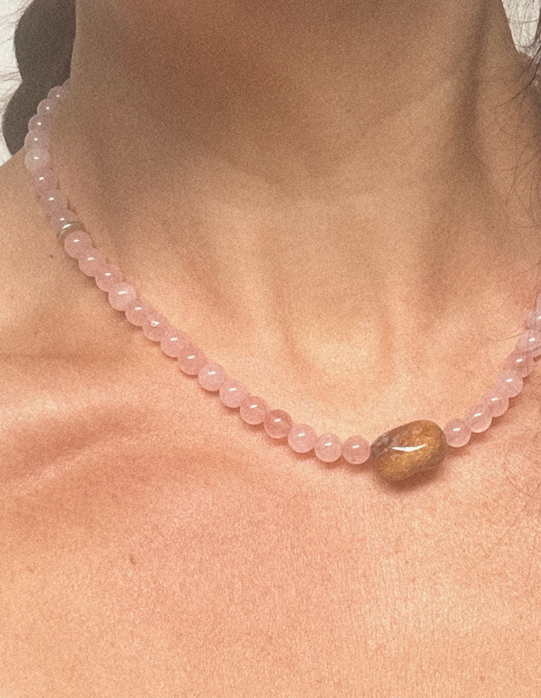 Alala - Rose Quartz & Jasper Necklace