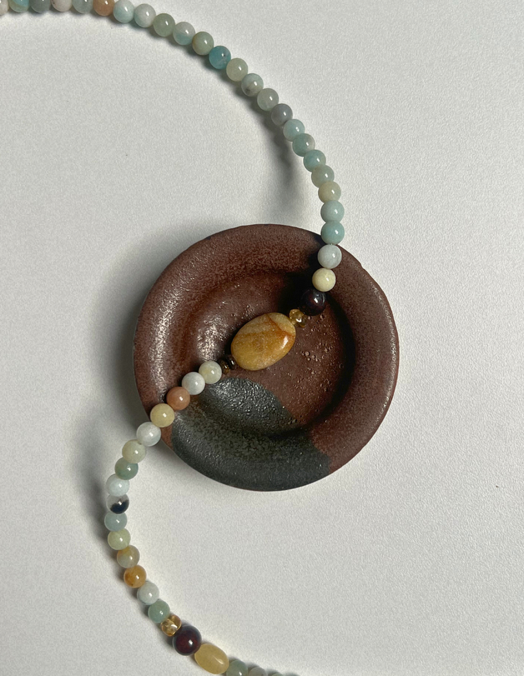 Orchard 1 - Flower Amazonite & Bloodstone Necklace