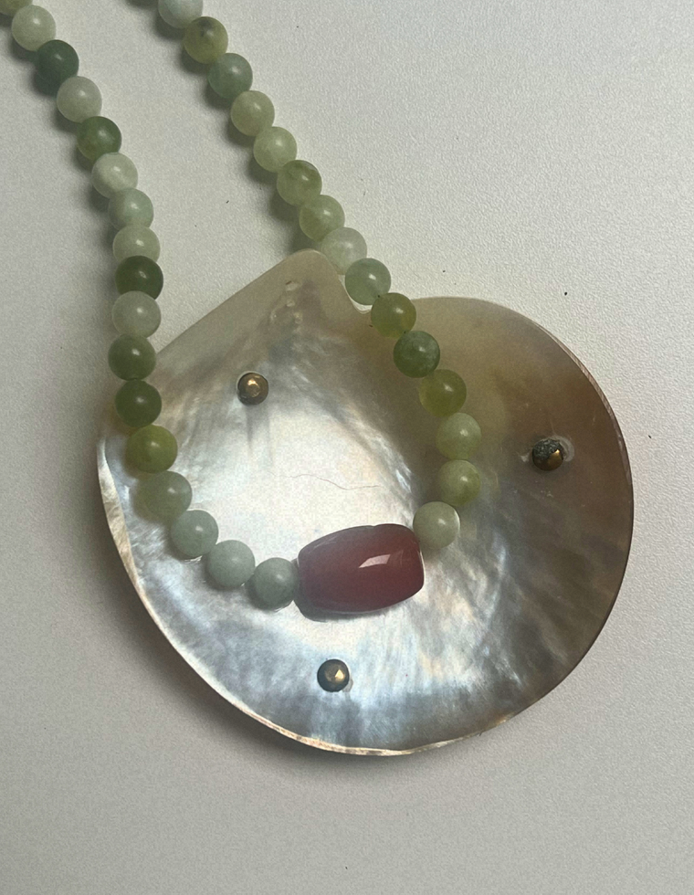 Trove 34 - Green Jade & Carnelian Necklace