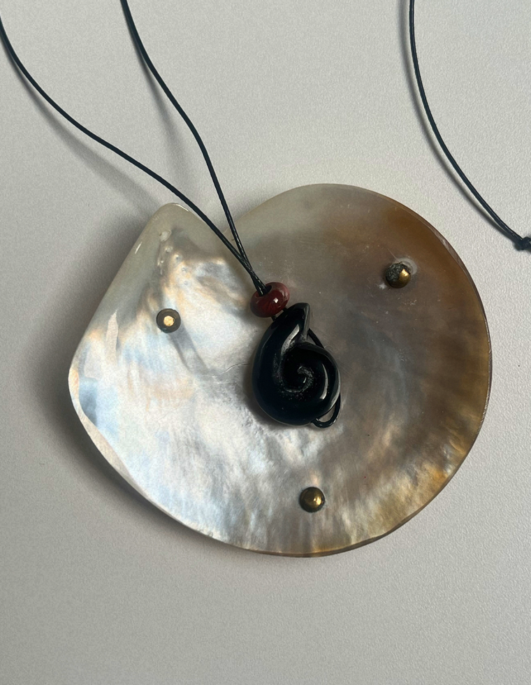 Black Onyx Whorl Pendant