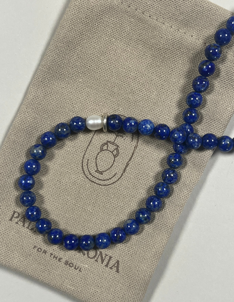 Athena - Lapis Lazuli & Pearl Necklace II