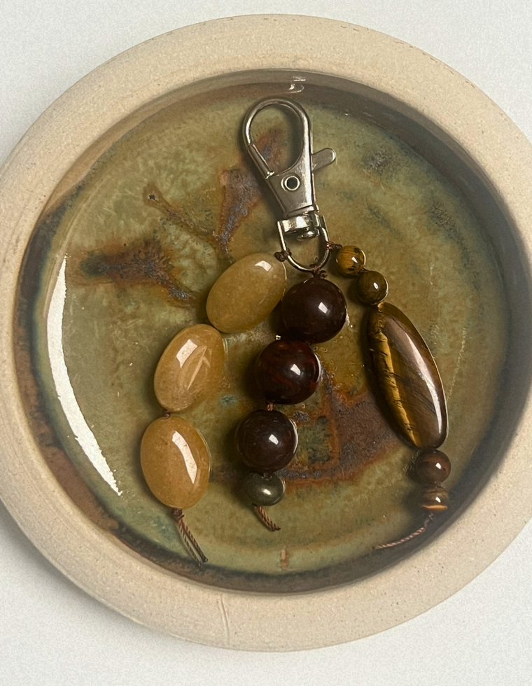 Stoned Charm - Tiger Eye & Bloodstone