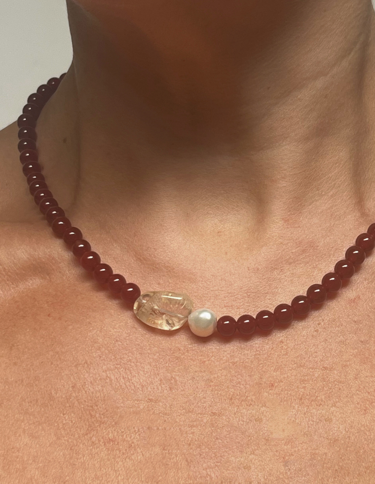 Corin - Carnelian & Citrine Necklace