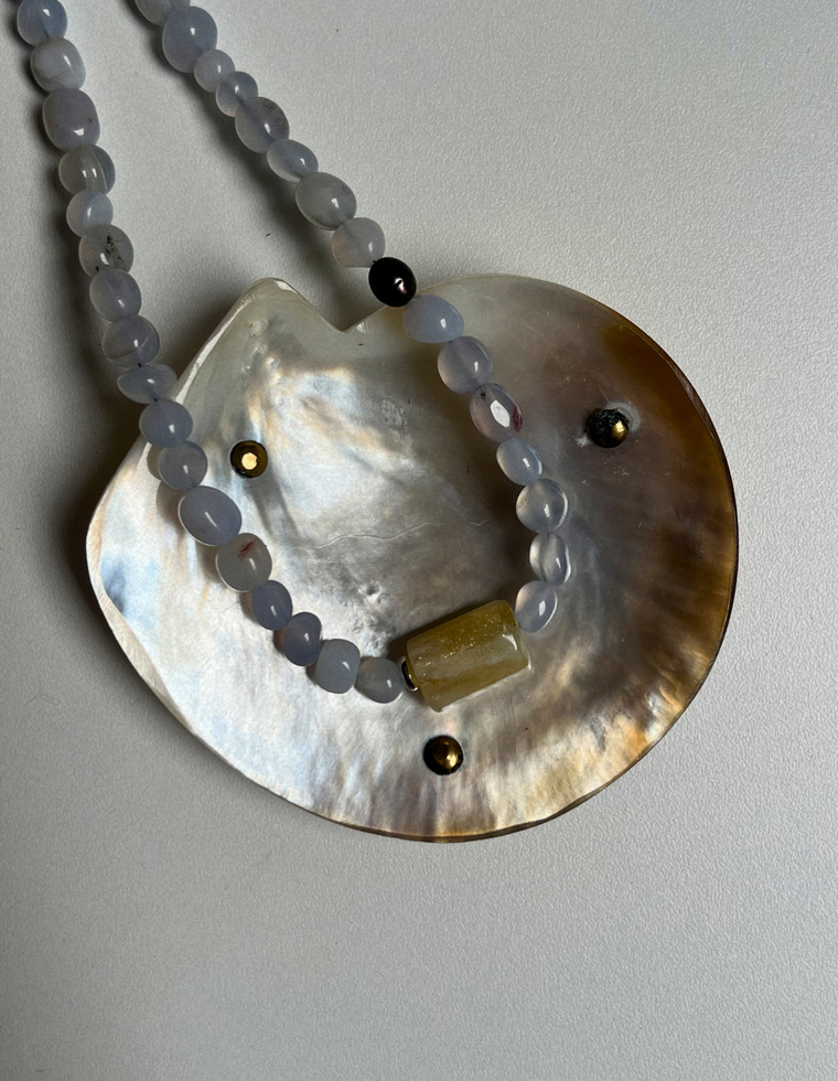 Solstice 5 - Chalcedony & Citrine Necklace