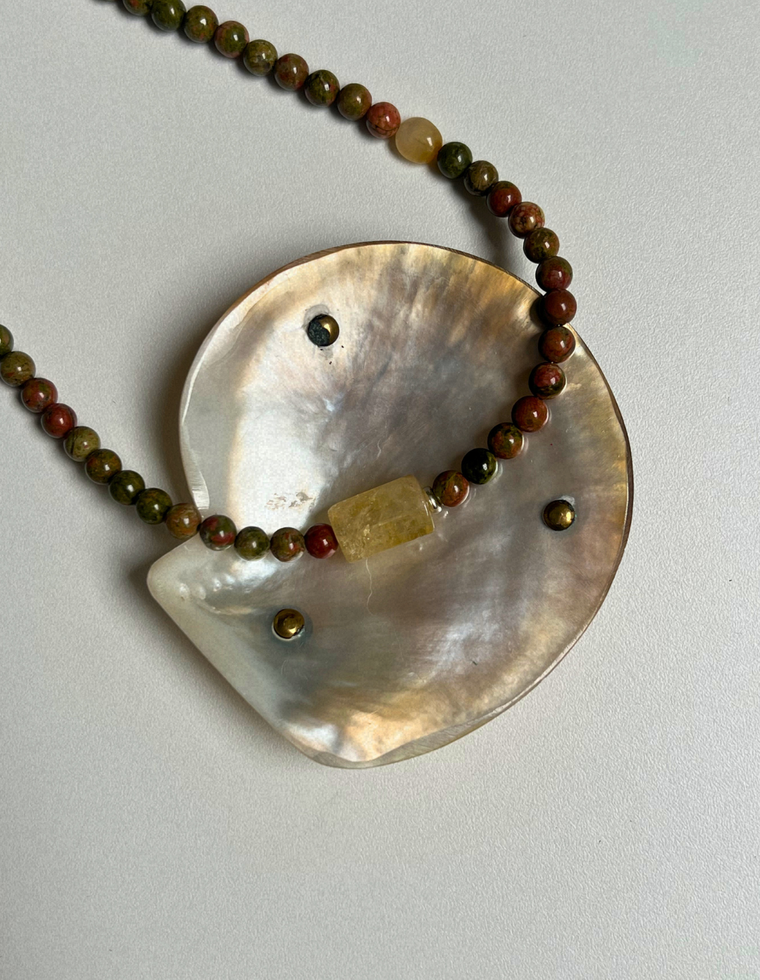 Grove 12 - Unakite & Citrine Necklace