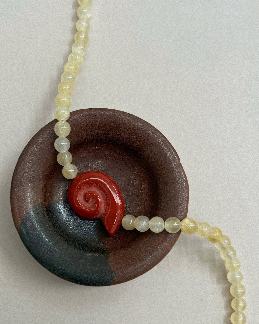 Harvest 13: silk jade whorl necklace, hand-strung by Palm of Feronia