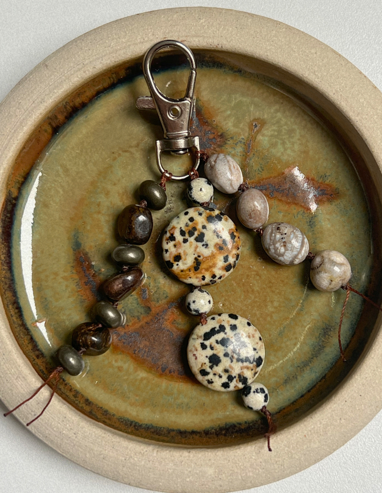 Stoned Charm - Bronzite & Fossilised Coral