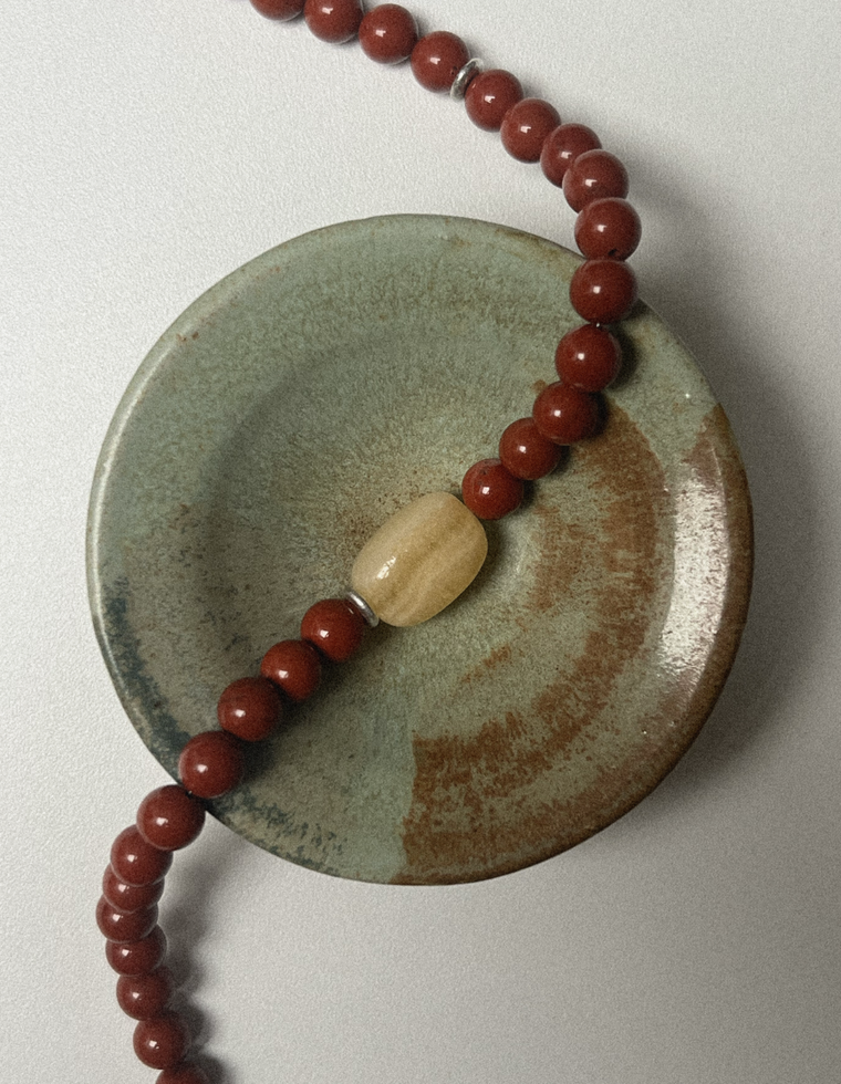Sylvenne - Red Jasper & Yellow Calcite Necklace
