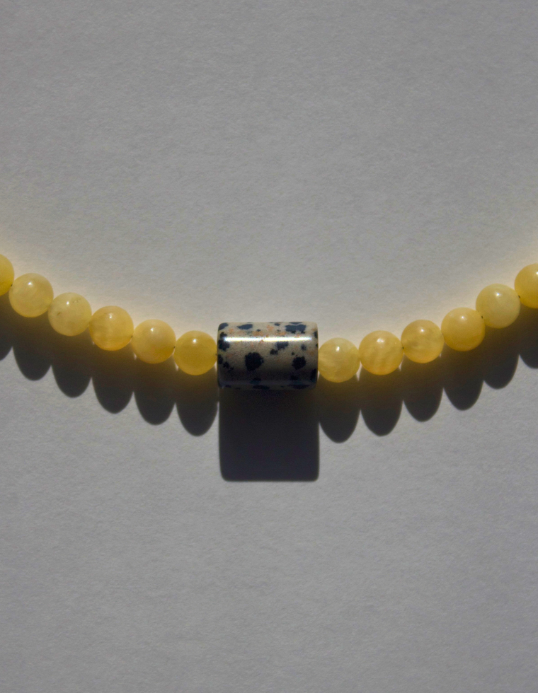 Ambrosia - Yellow Jade & Dalmatian Jasper Necklace