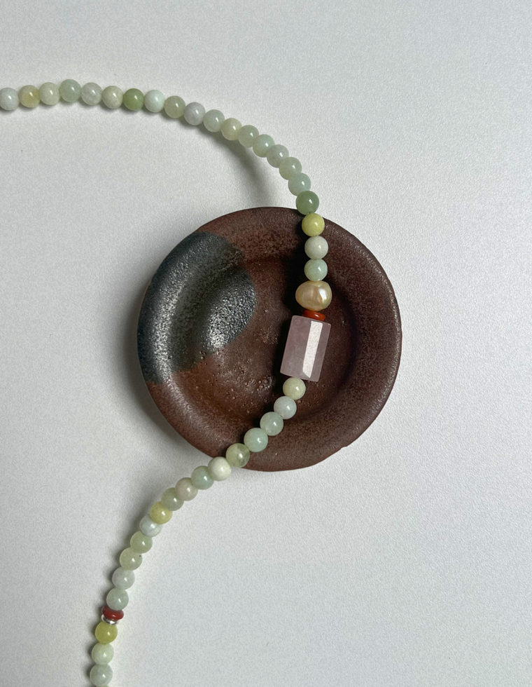 Grove 6 - Bowenite & Rose Quartz Necklace