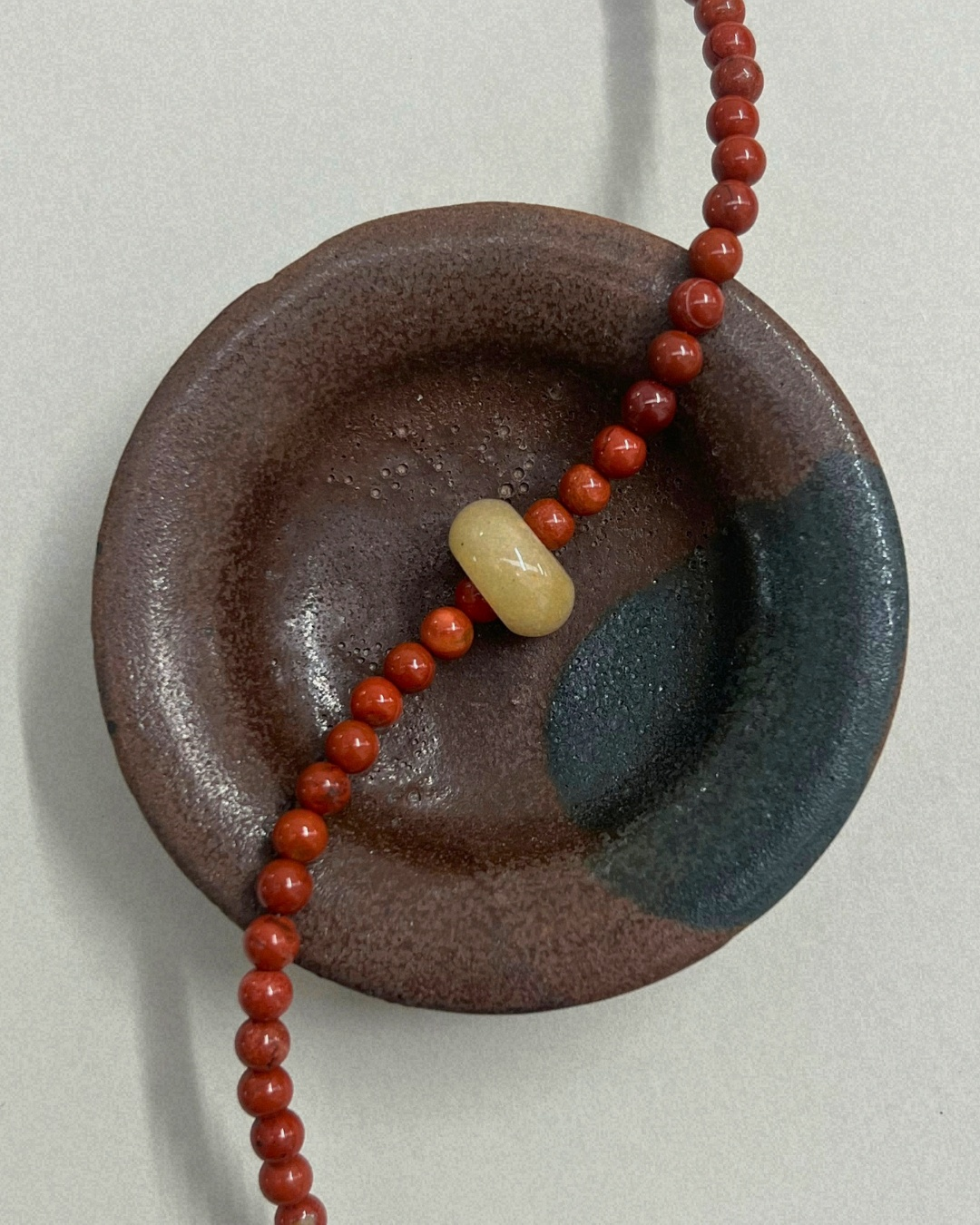 Harvest 8: red jasper and yellow topaz movement necklace, hand-strung by Palm of Feronia