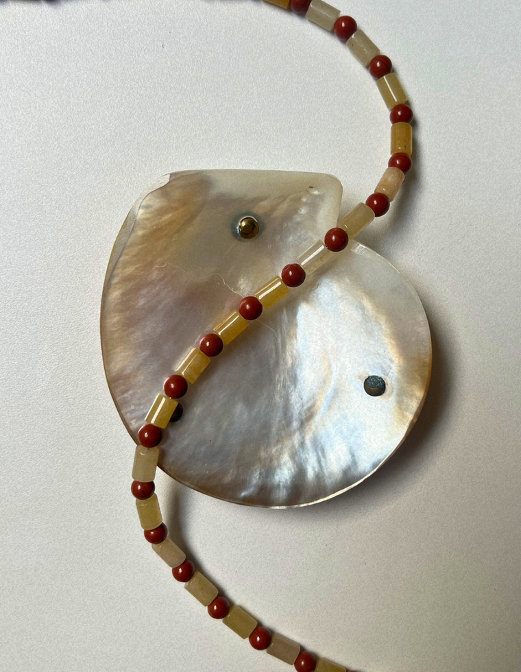 Cache 9 - Yellow Aventurine & Red Jasper Necklace