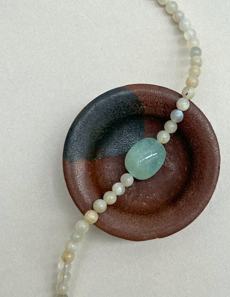 Field Study 5 – Moonstone & Blue Beryl Necklace