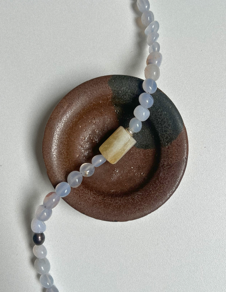 Solstice 5 - Chalcedony & Citrine Necklace