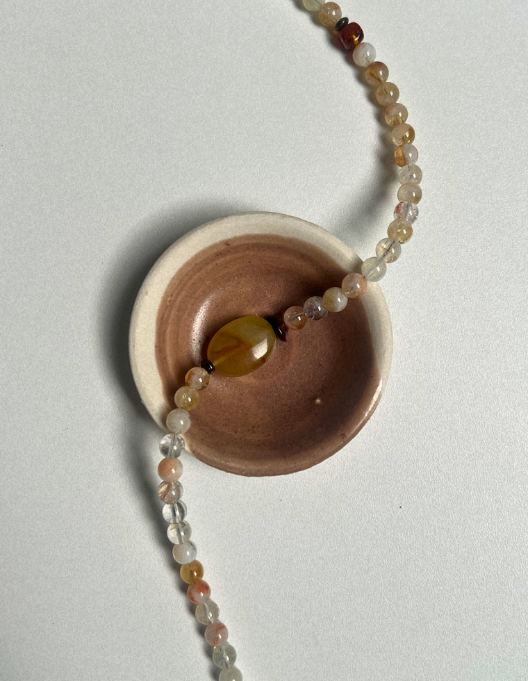 Sundial 8 - Quartz & Jade Necklace