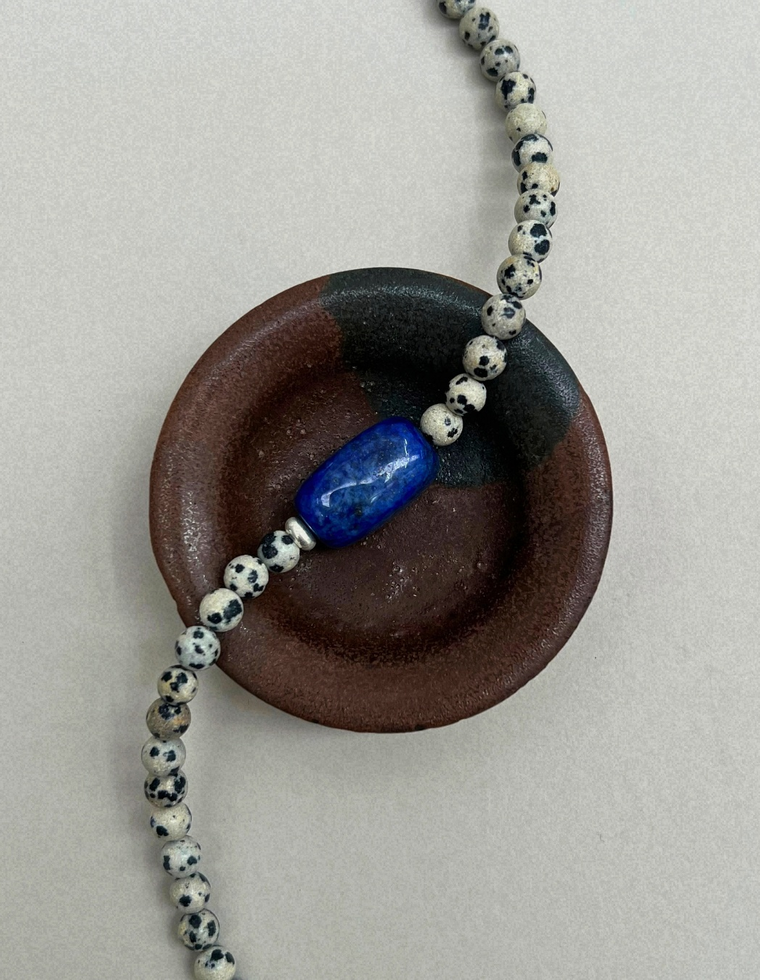 Axis 12 – Dalmatian Jasper & Lapis Lazuli Necklace