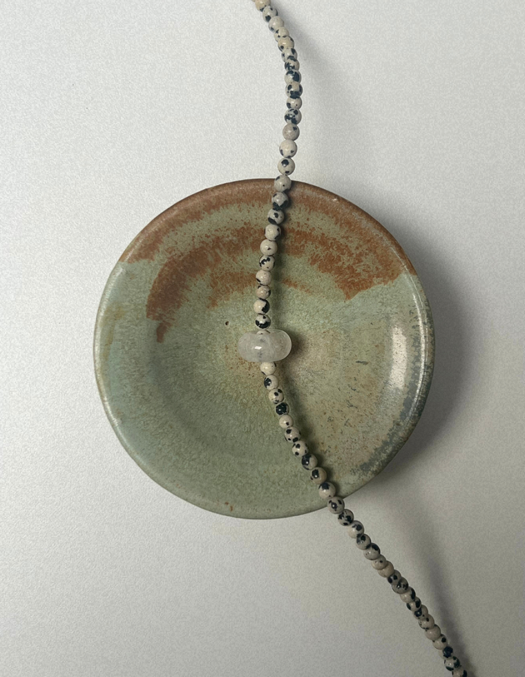 Rhythm 4 - Dalmatian Jasper & Quartz Movement Necklace