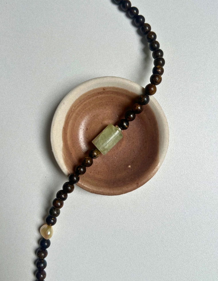 Grove 10 - Bronzite & Prehnite Necklace