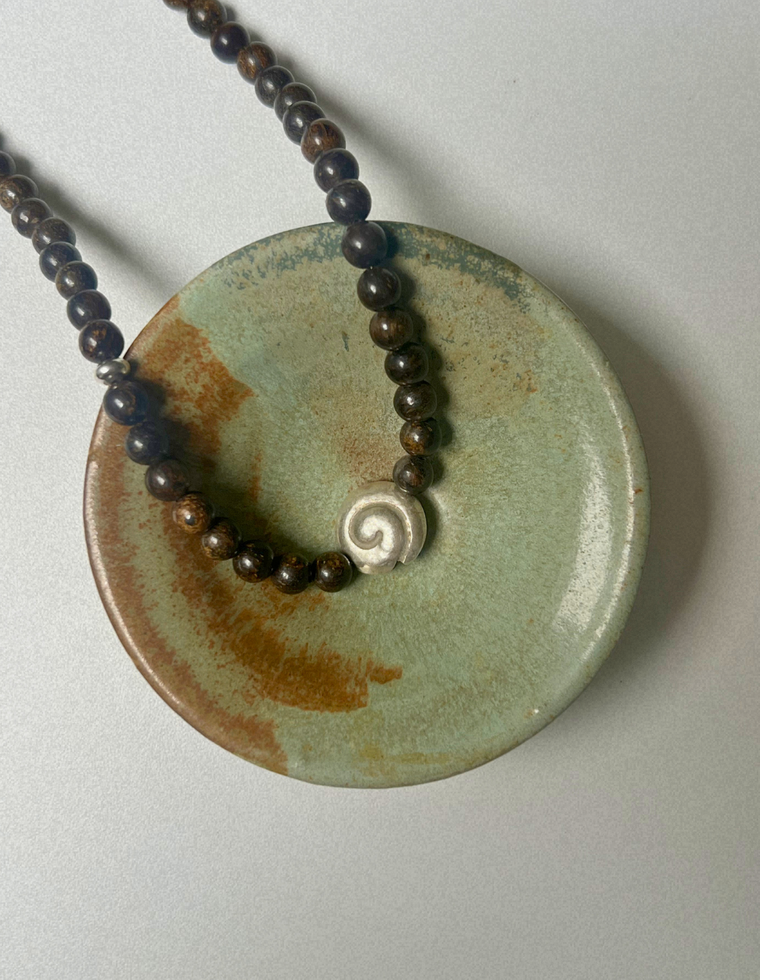 Renewal 14 - Bronzite Spiral Necklace