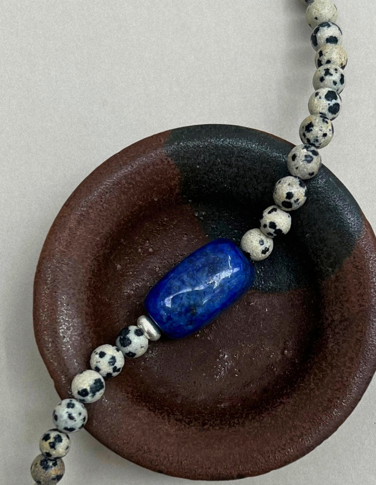Axis 12 – Dalmatian Jasper & Lapis Lazuli Necklace