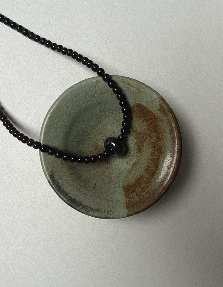 Unfurl 20 - Garnet & Hematite Necklace