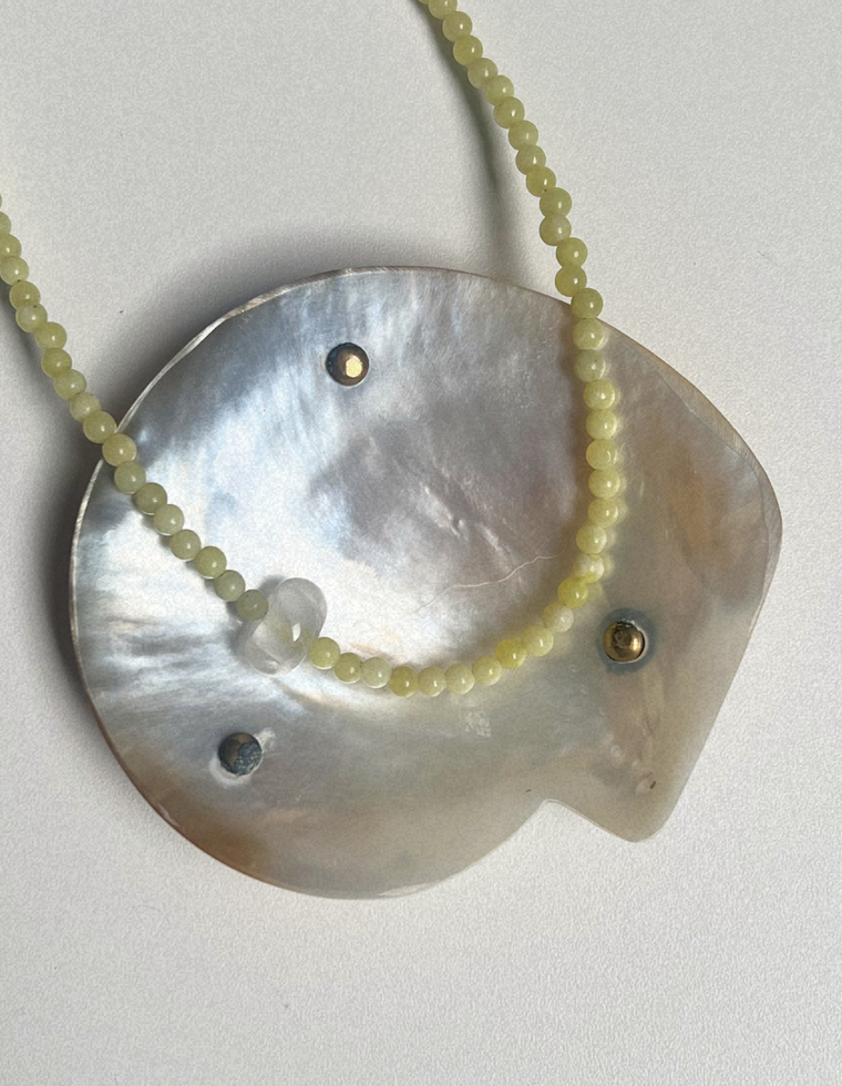 Fleur 11 - Olive Jade Movement Necklace