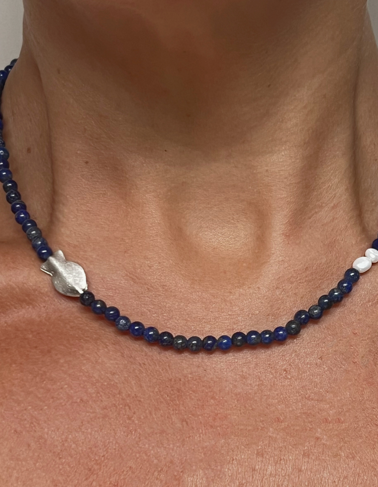 Orriselle - Lapis Lazuli & Pearl Necklace
