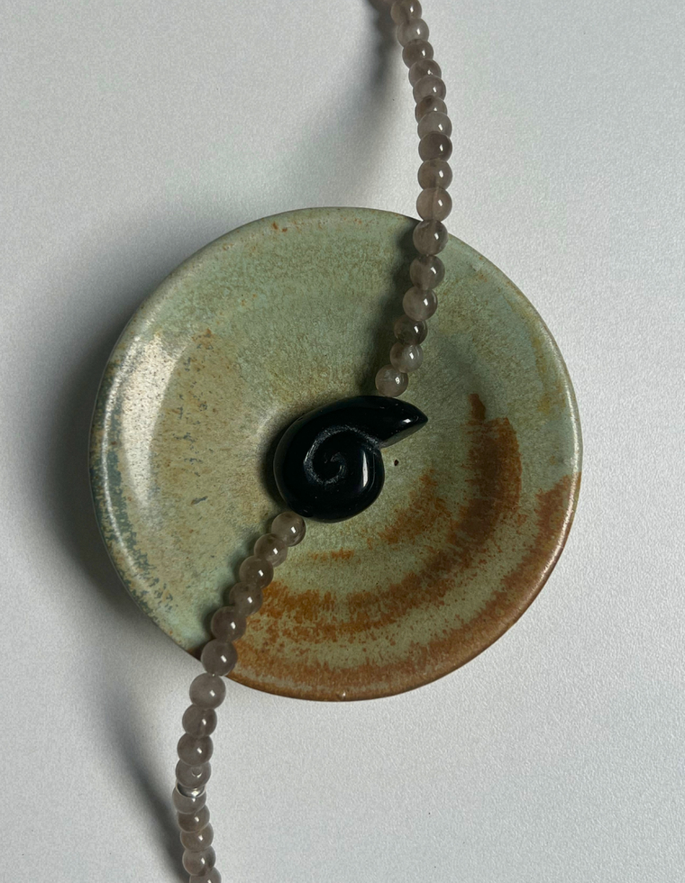 Tempera 1 - Smoky Quartz Whorl Necklace