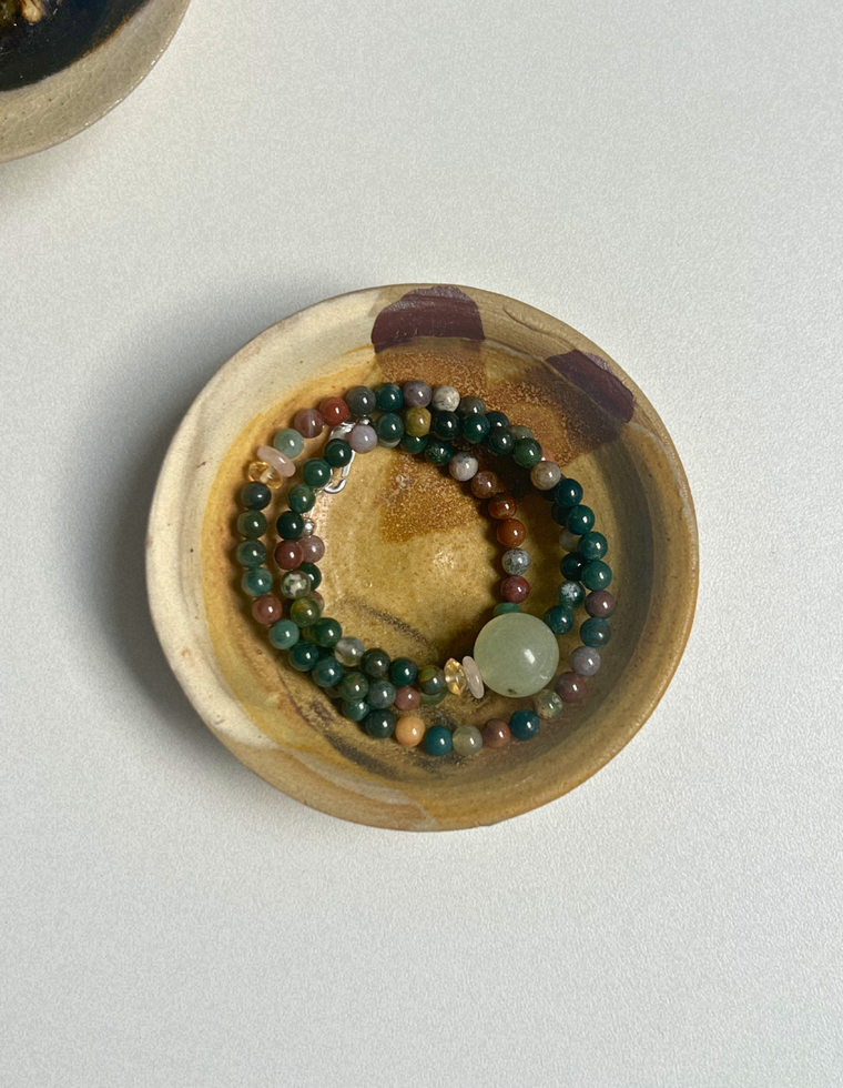 Drift 3 - Indian Agate & Aventurine Necklace