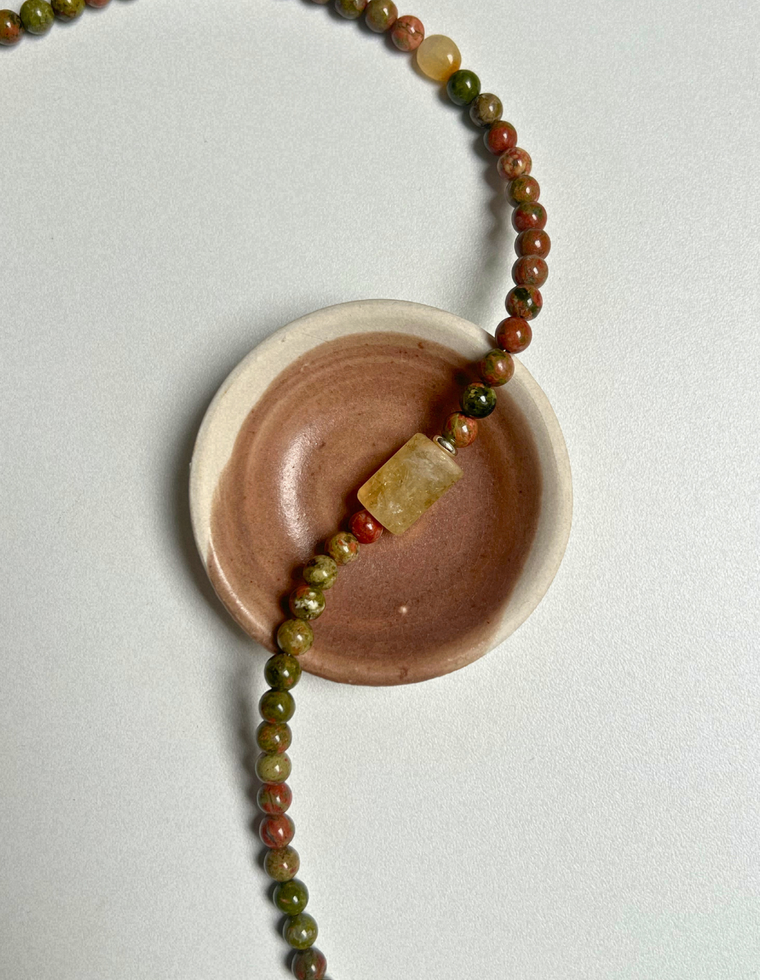 Grove 12 - Unakite & Citrine Necklace