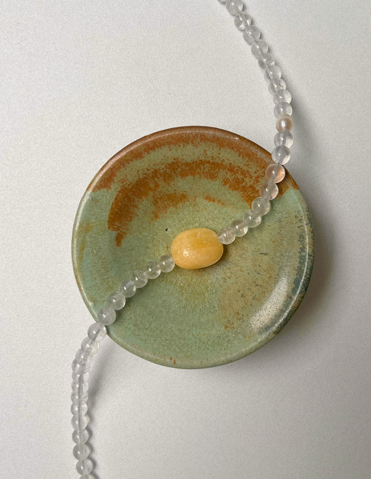 Light Forms 6 - Clear Quartz & Yellow Calcite Necklace