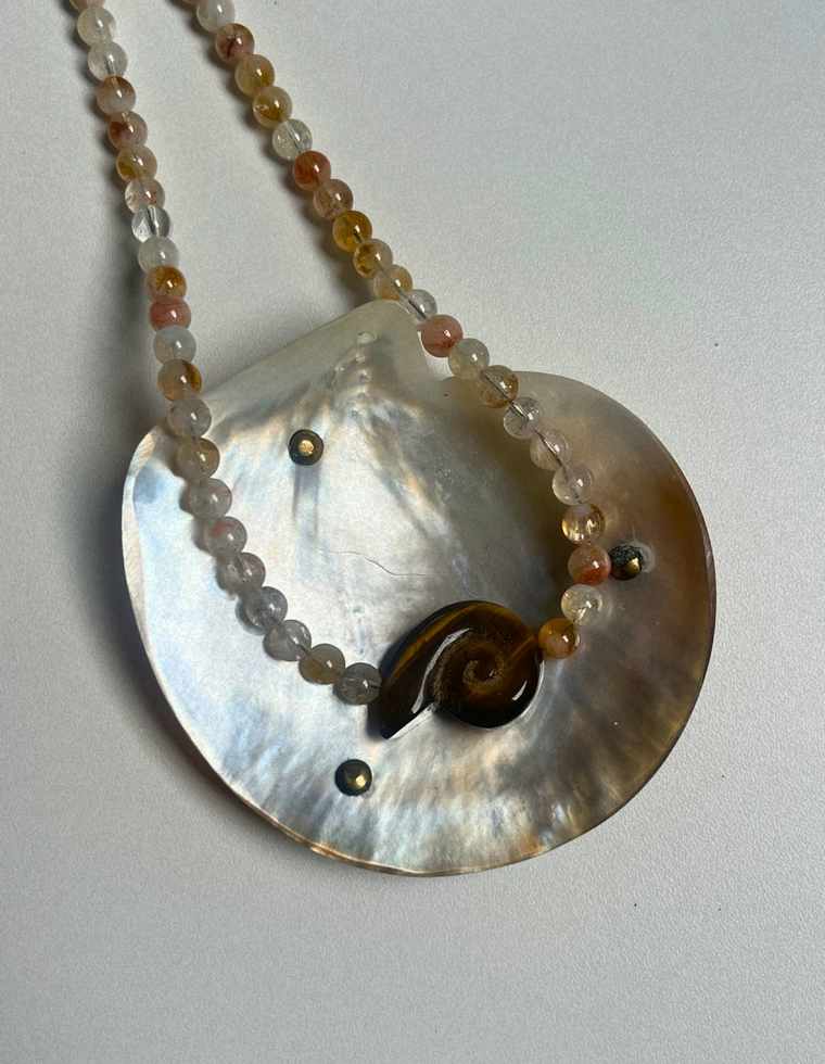 Sundial 9 - Quartz Whorl Necklace
