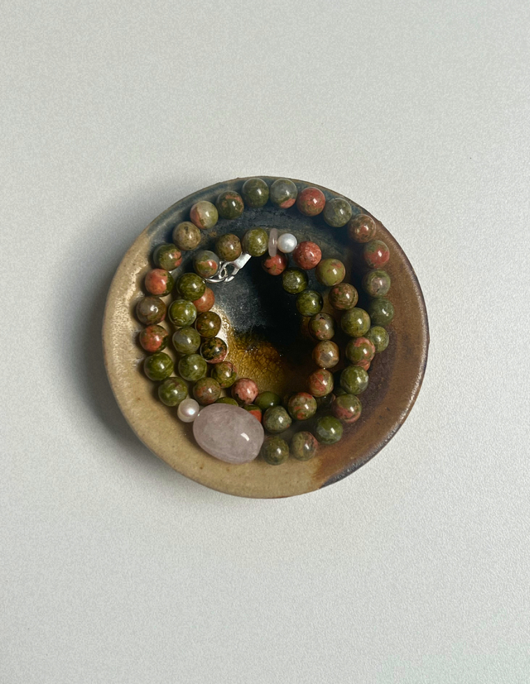 Drift 7 - Unakite & Beryl Necklace
