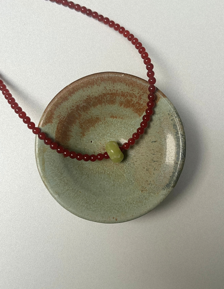 Rhythm 7 - Carnelian & Jade Movement Necklace