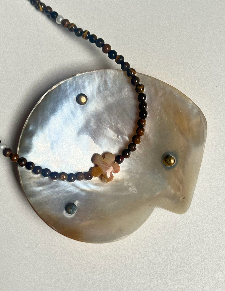 Fleur 5 - Tiger Eye & Agate Necklace
