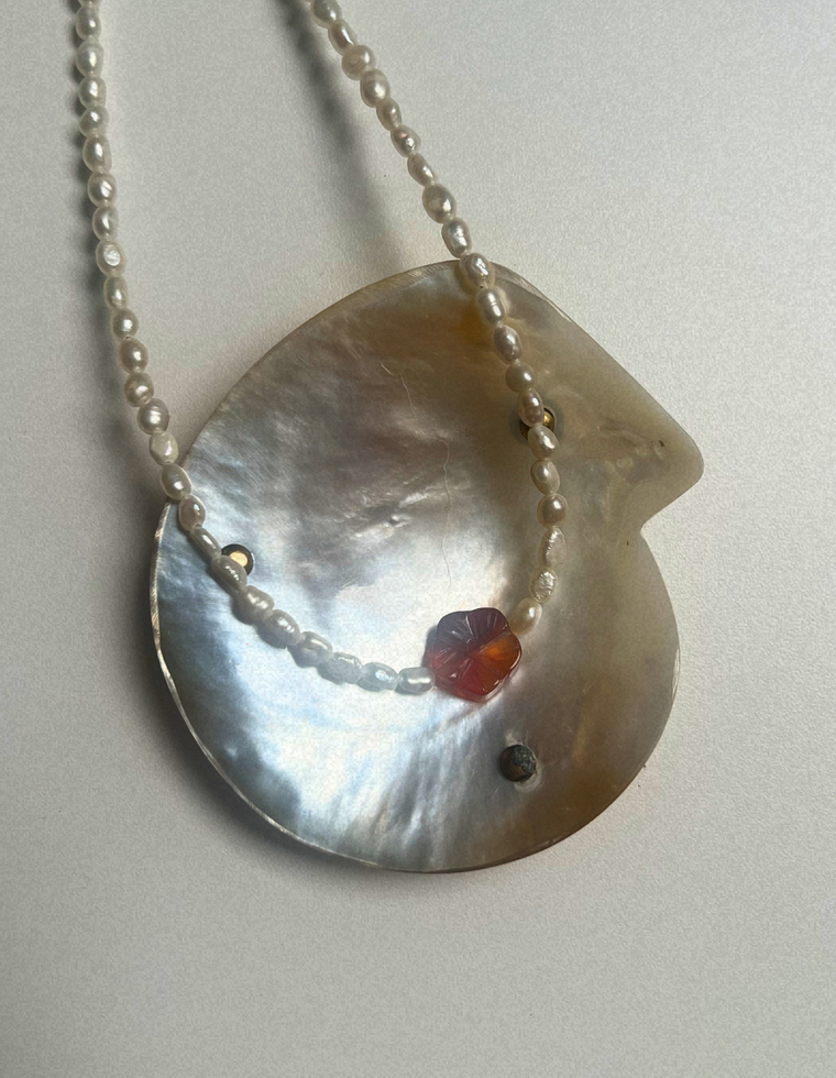 Trove 2 - Pearl & Carnelian Necklace