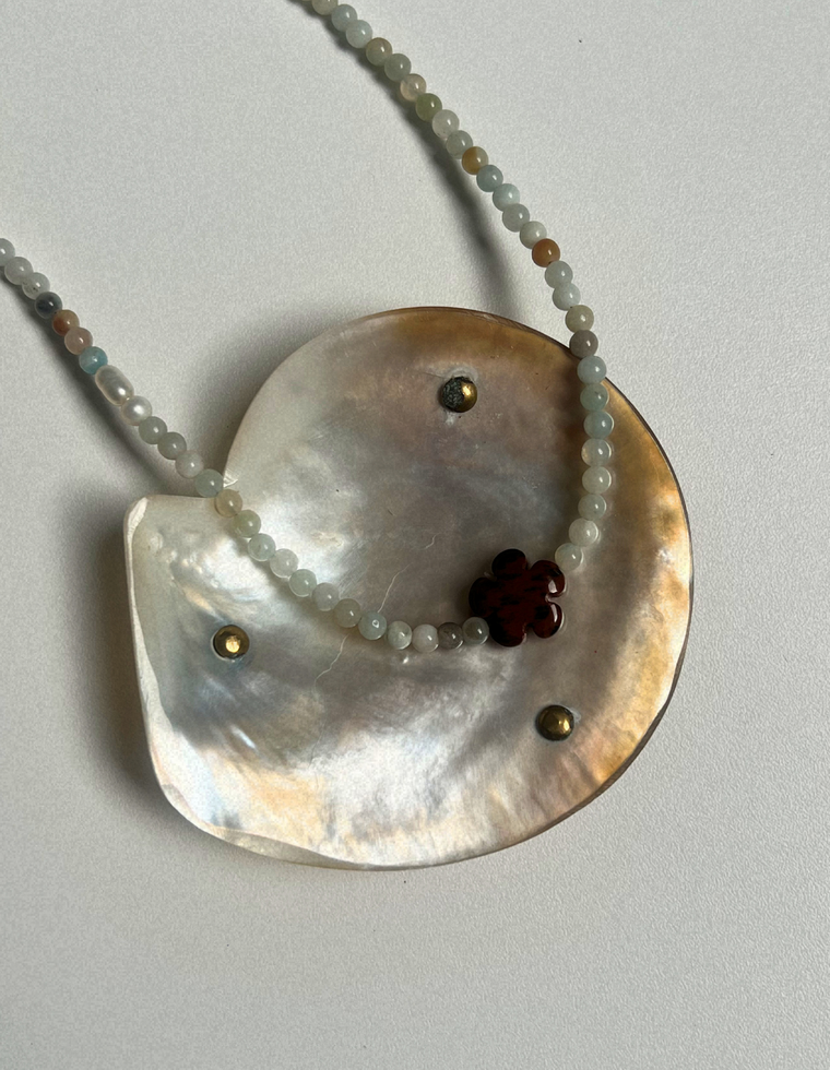 Fresco 9 - Flower Amazonite & Mahogany Obsidian Necklace