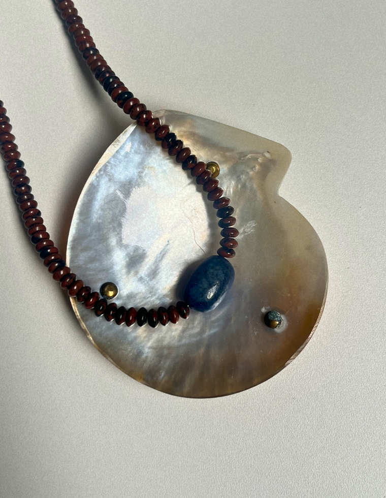 Counter 21 - Mahogany Obsidian & Lapis Lazuli Necklace