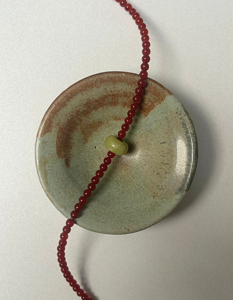 Rhythm 7 - Carnelian & Jade Movement Necklace