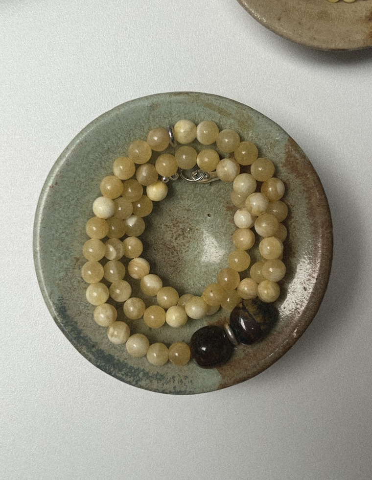 Caerys - Yellow Jade & Tiger Eye Necklace