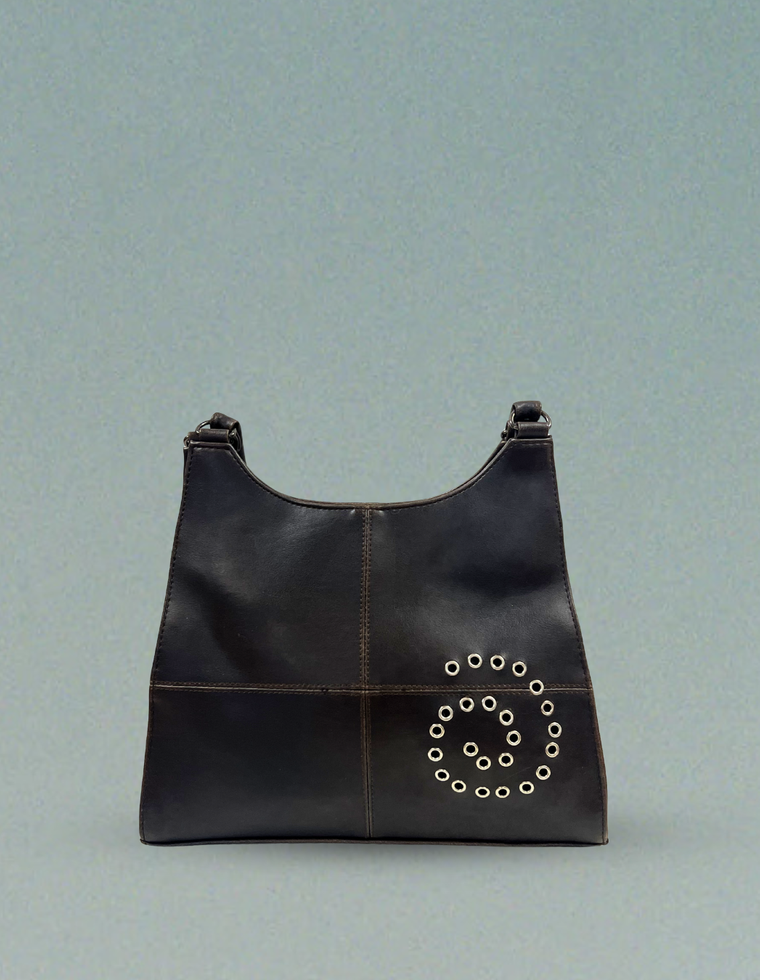 Spiral Stud Vintage Vegan Leather Bag / Piece 13