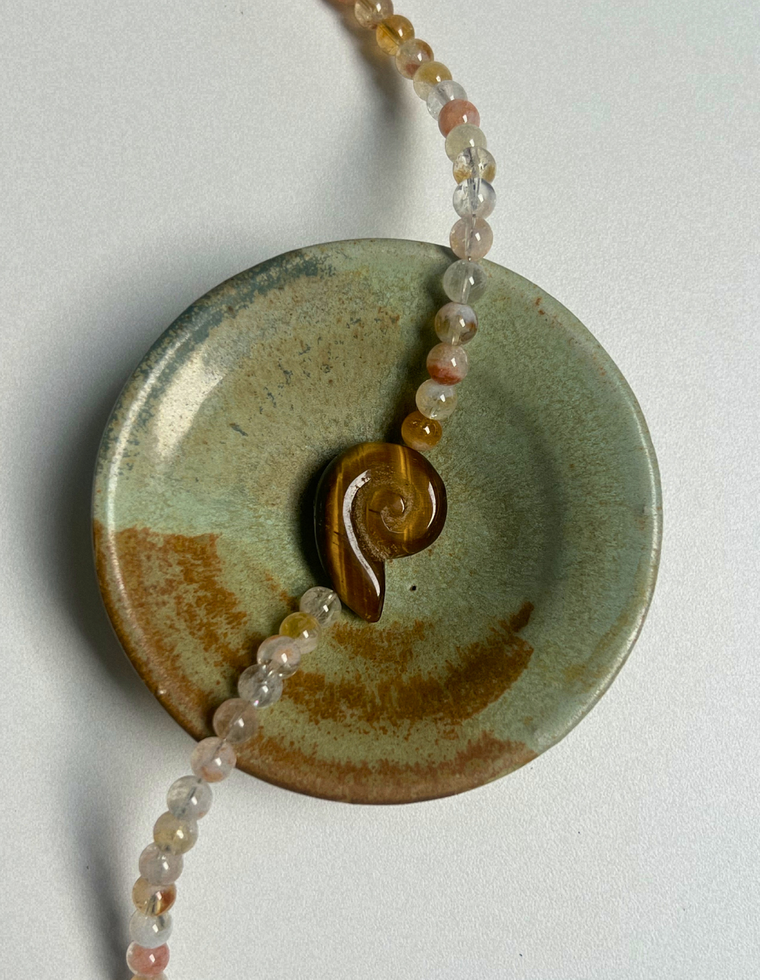 Sundial 9 - Quartz Whorl Necklace