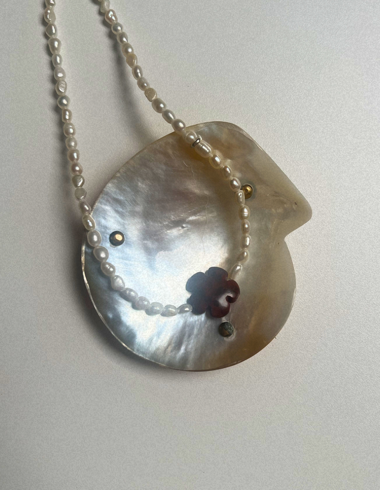 Trove 1 - Pearl & Bloodstone Necklace