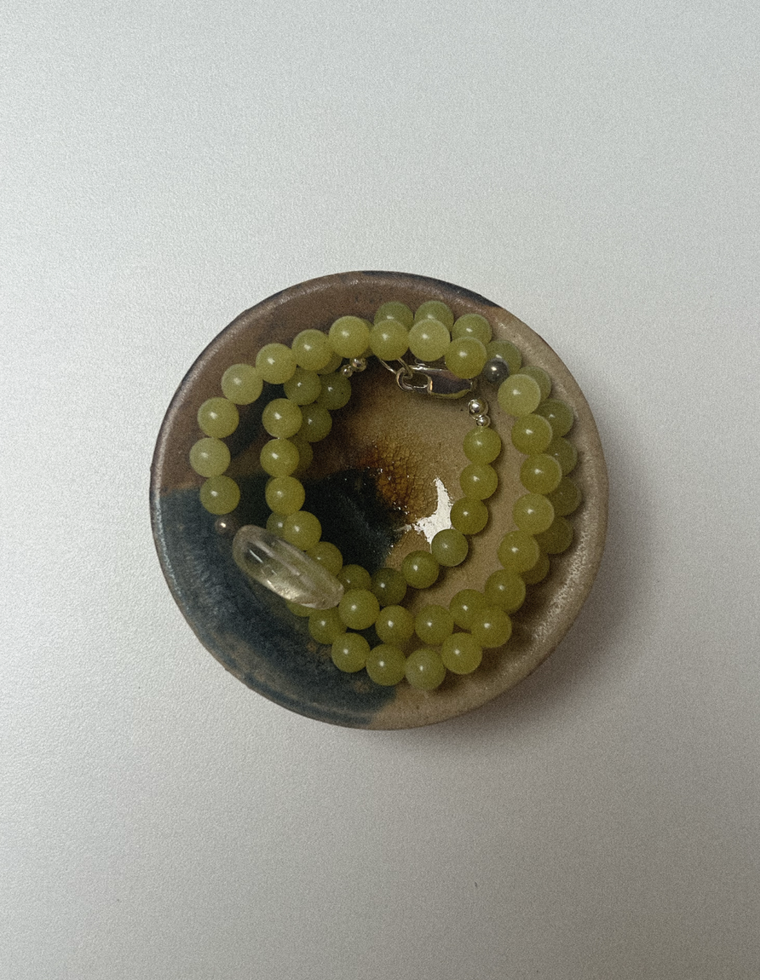 Selphira - Olive Jade & Citrine Necklace